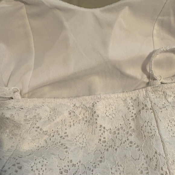 Boho Lace Floral Sundress Tie Strap High Low Dress L 11-13 - Picture 7 of 8